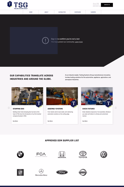 Tooling-Systems-Group Homepage 1440px