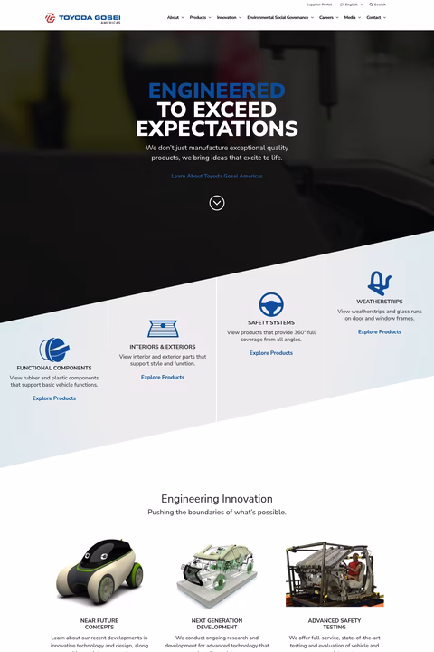 Toyoda-Gosei-North-America Homepage 1440px
