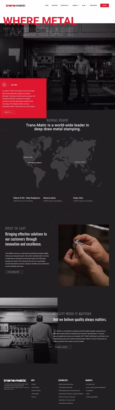 Trans-Matic-Manufacturing Homepage 1440px