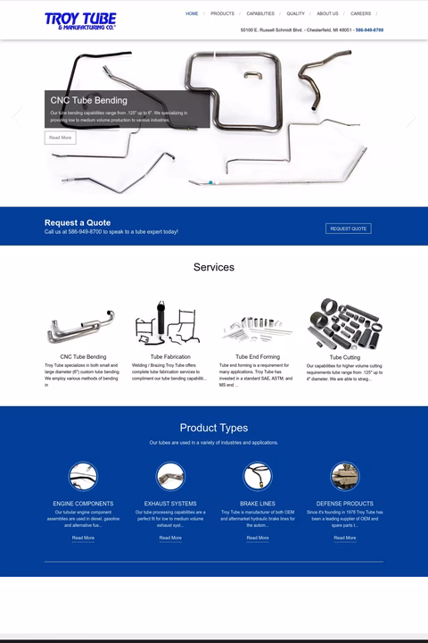 Troy-Tube-Manufacturing-Co Homepage 1440px