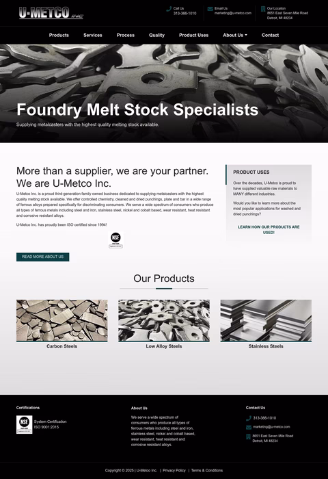 U-Metco Homepage 1440px