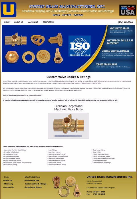 United-Brass-Manufacturers Homepage 1440px