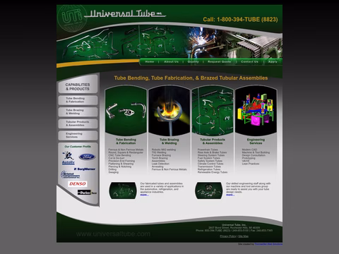 Universal-Tube-Inc Homepage 1440px