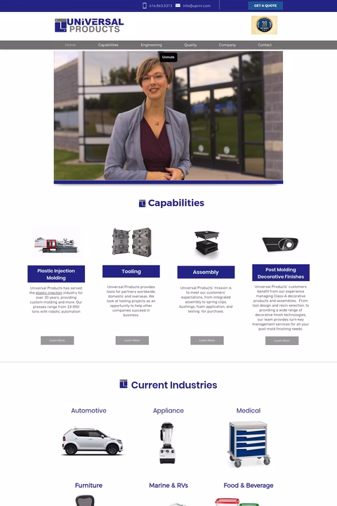 Universal-Products-Inc Homepage 1440px