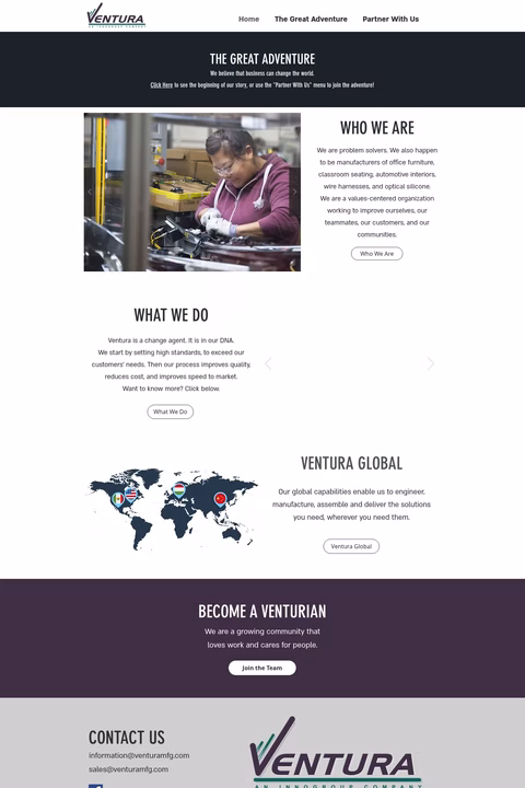 Ventura-Manufacturing Homepage 1440px