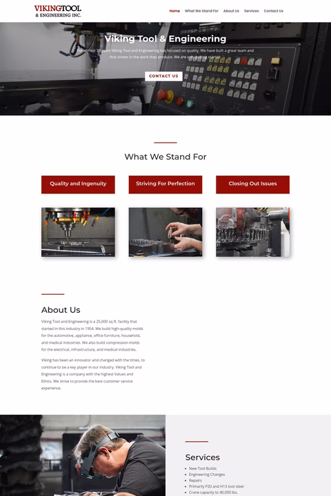 Viking-Tool-Engineering Homepage 1440px