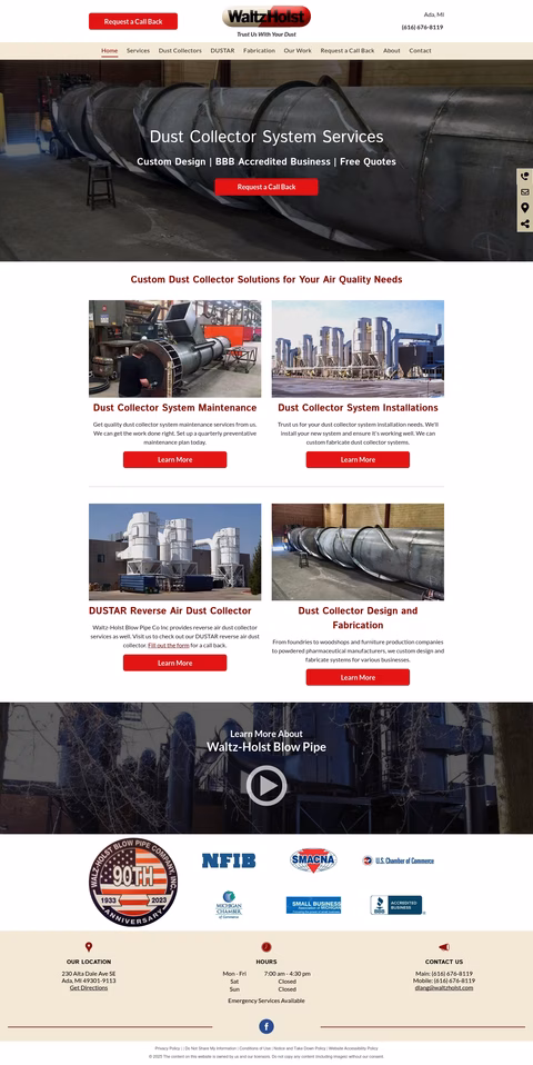 Waltz-Holst-Blow-Pipe-Company Homepage 1440px