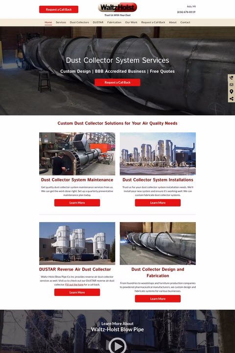 Waltz-Holst-Blow-Pipe-Company Homepage 1440px