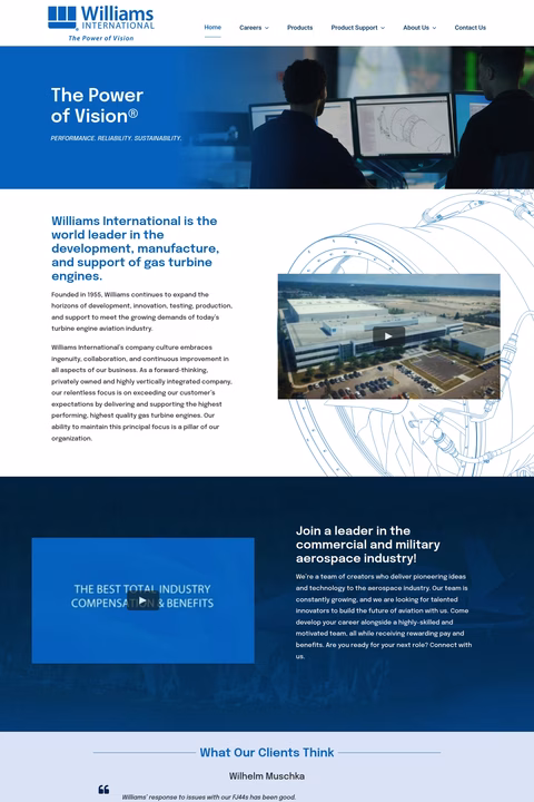 Williams-International Homepage 1440px