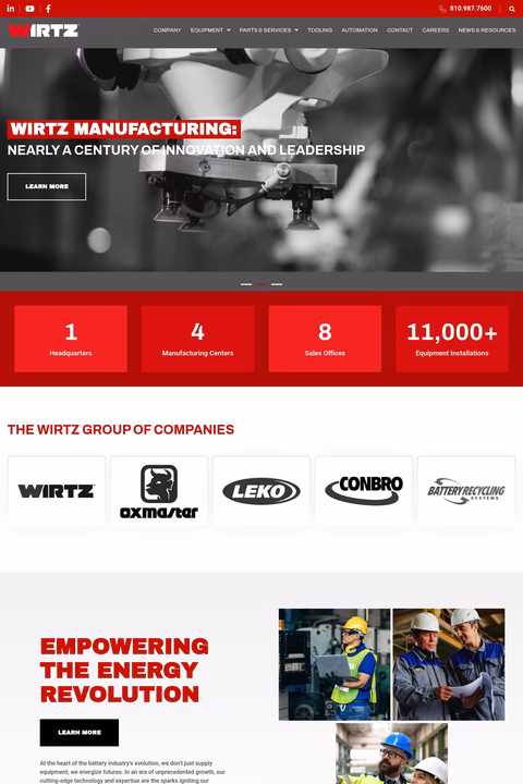 Wirtz-Manufacturing-Company Homepage 1440px