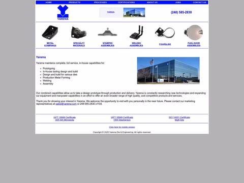 Yarema-Die-Engineering Homepage 1440px