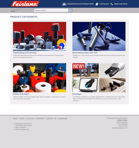 Fairlane-Products Homepage 1440px