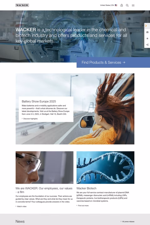 Wacker-Chemical Homepage 1440px