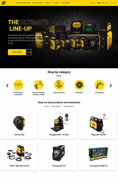 Esab-Group Homepage 1440px