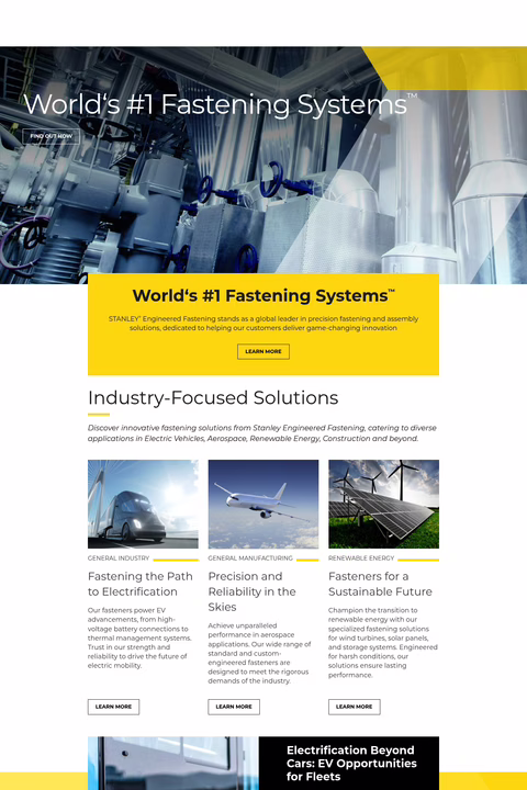 Stanley-Engineered-Fastening Homepage 1440px