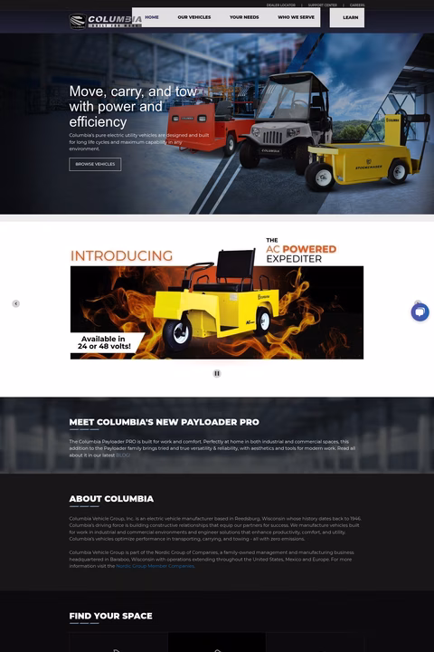 Columbia-Vehicle-Group Homepage 1440px