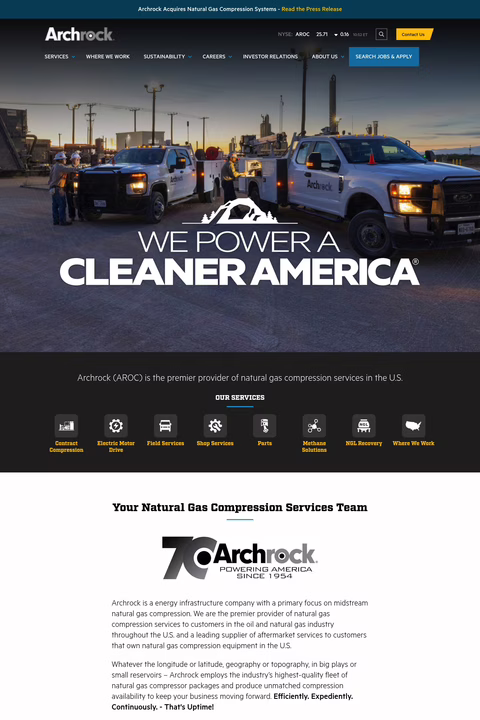 Archrock Homepage 1440px