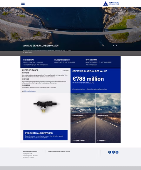 Kongsberg-Automotive Homepage 1440px
