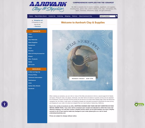 Aardvark-Clay-Supplies Homepage 1440px