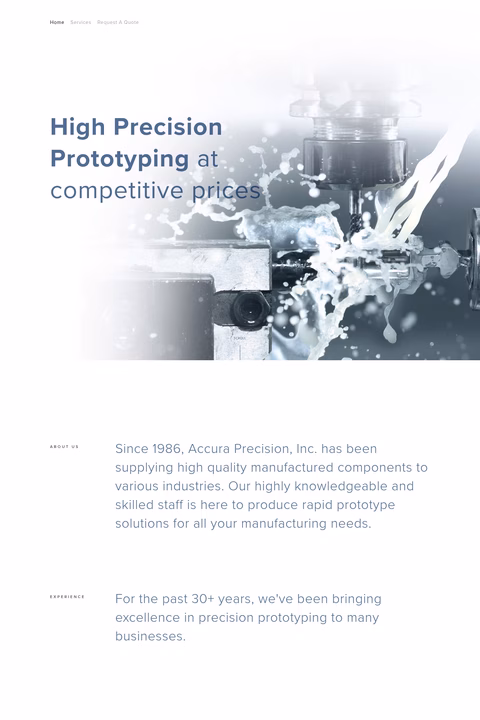 Accura-Precision-Inc Homepage 1440px