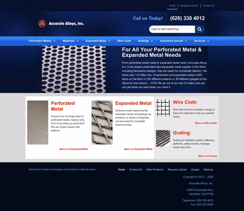 Accurate-Alloys-Inc Homepage 1440px