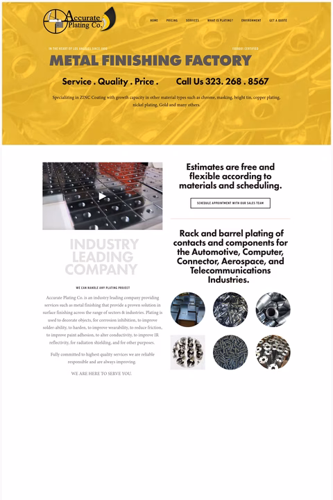 Accurate-Plating-Co Homepage 1440px