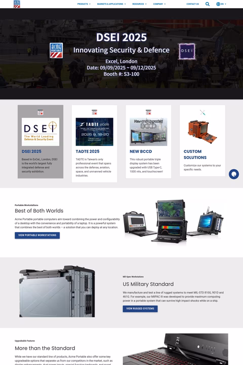 Acme-Portable-Machines Homepage 1440px