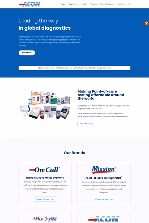 Acon-Laboratories Homepage 1440px