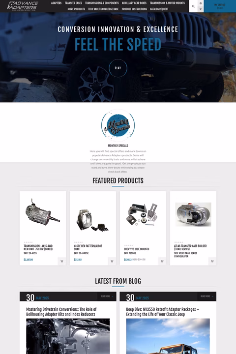 Advance-Adapters Homepage 1440px