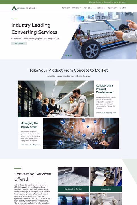 Advantage-Converting Homepage 1440px