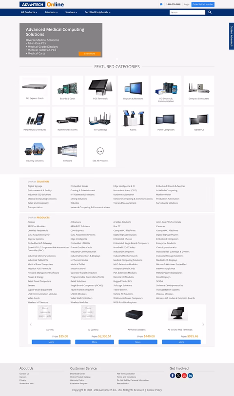 Advantech Homepage 1440px