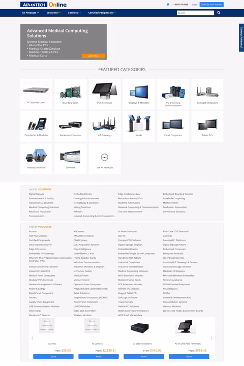 Advantech Homepage 1440px