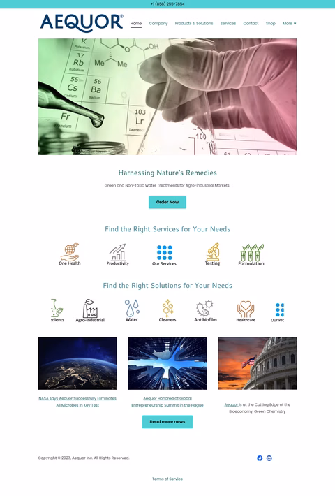 Aequor Homepage 1440px