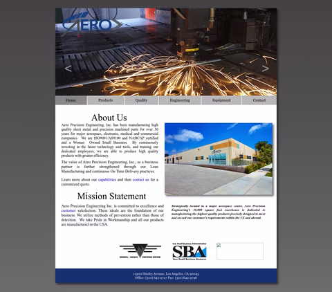 Aero-Precision-Engineering Homepage 1440px