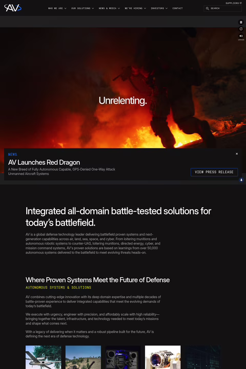 Aerovironment Homepage 1440px