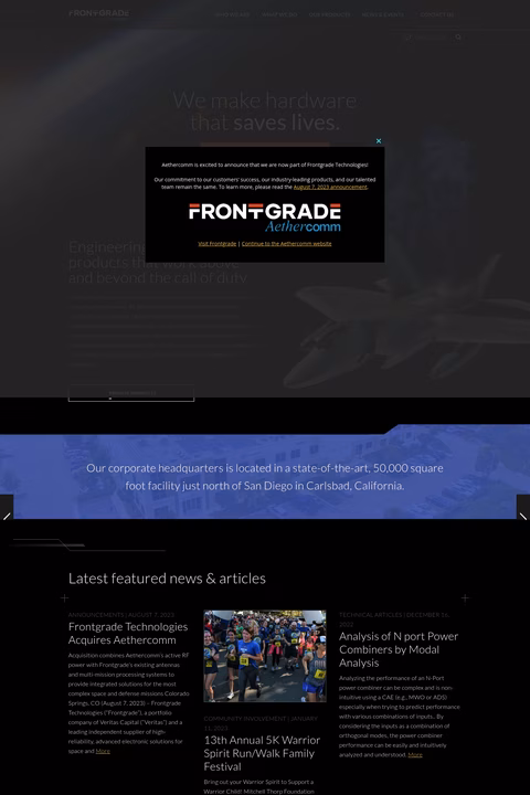 Aethercomm Homepage 1440px