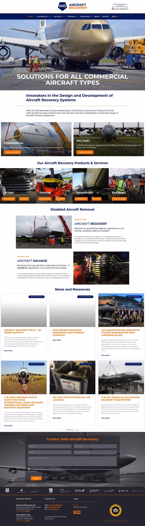 Aircraft-Recovery-Corporation Homepage 1440px