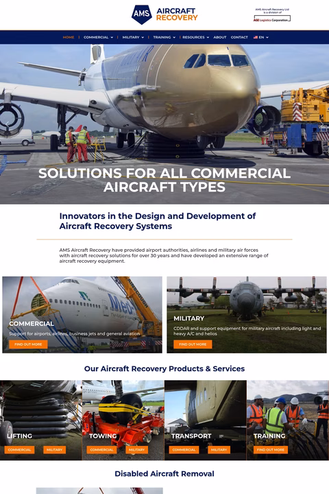 Aircraft-Recovery-Corporation Homepage 1440px