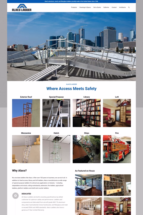 Alaco-Ladder-Company Homepage 1440px