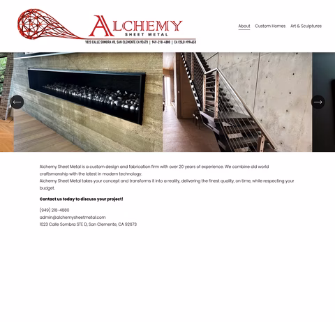 Alchemy-Sheet-Metal Homepage 1440px
