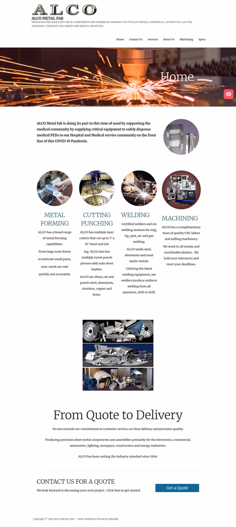 Alco-Metal-Fab Homepage 1440px