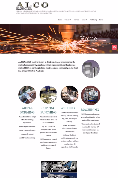 Alco-Metal-Fab Homepage 1440px