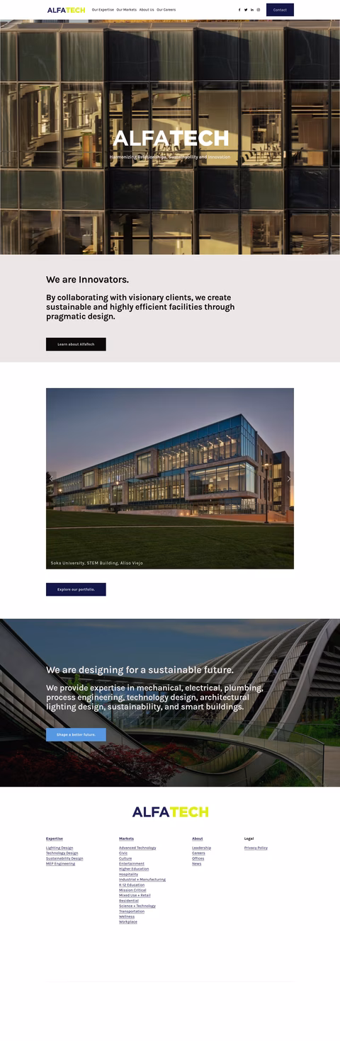 Alfatech Homepage 1440px