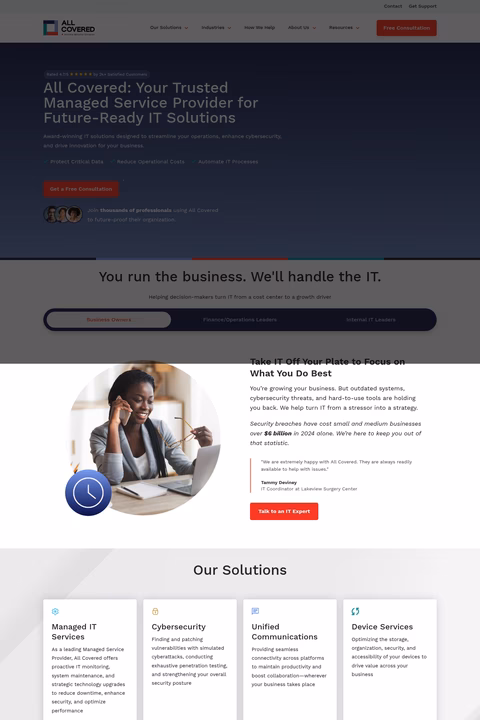 All-Covered Homepage 1440px