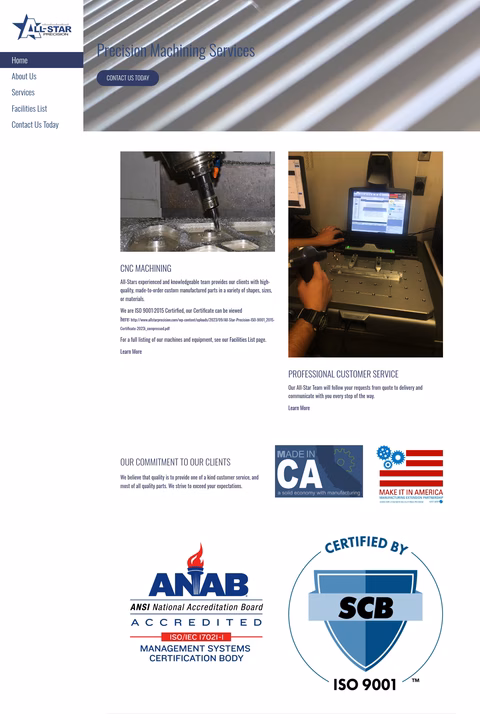 All-Star-Precision Homepage 1440px