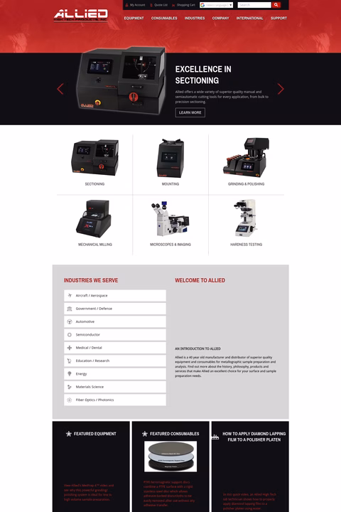 Allied-High-Tech-Products Homepage 1440px