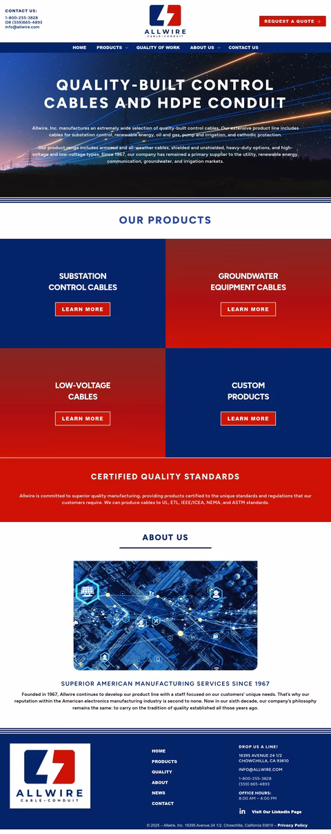 Allwire Homepage 1440px