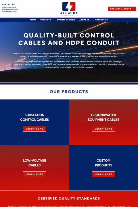 Allwire Homepage 1440px