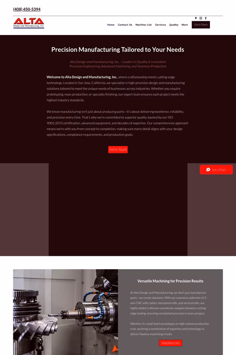 Alta-Engineering Homepage 1440px