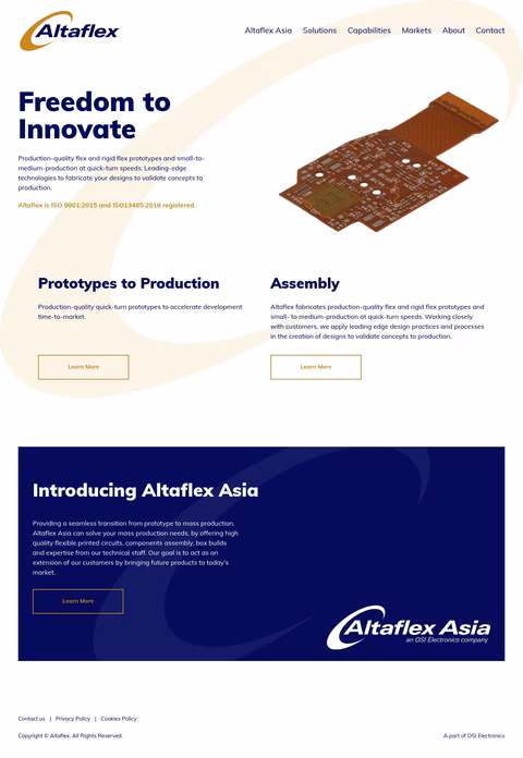 Altaflex Homepage 1440px